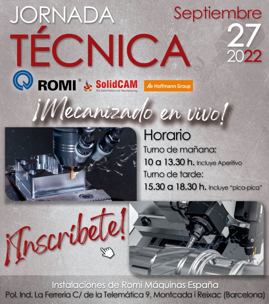 Hoffmann Group, Romi y SolidCAM ultiman los preparativos de su jornada de puertas abiertas, con aplicaciones de mecanizado en centro y torno