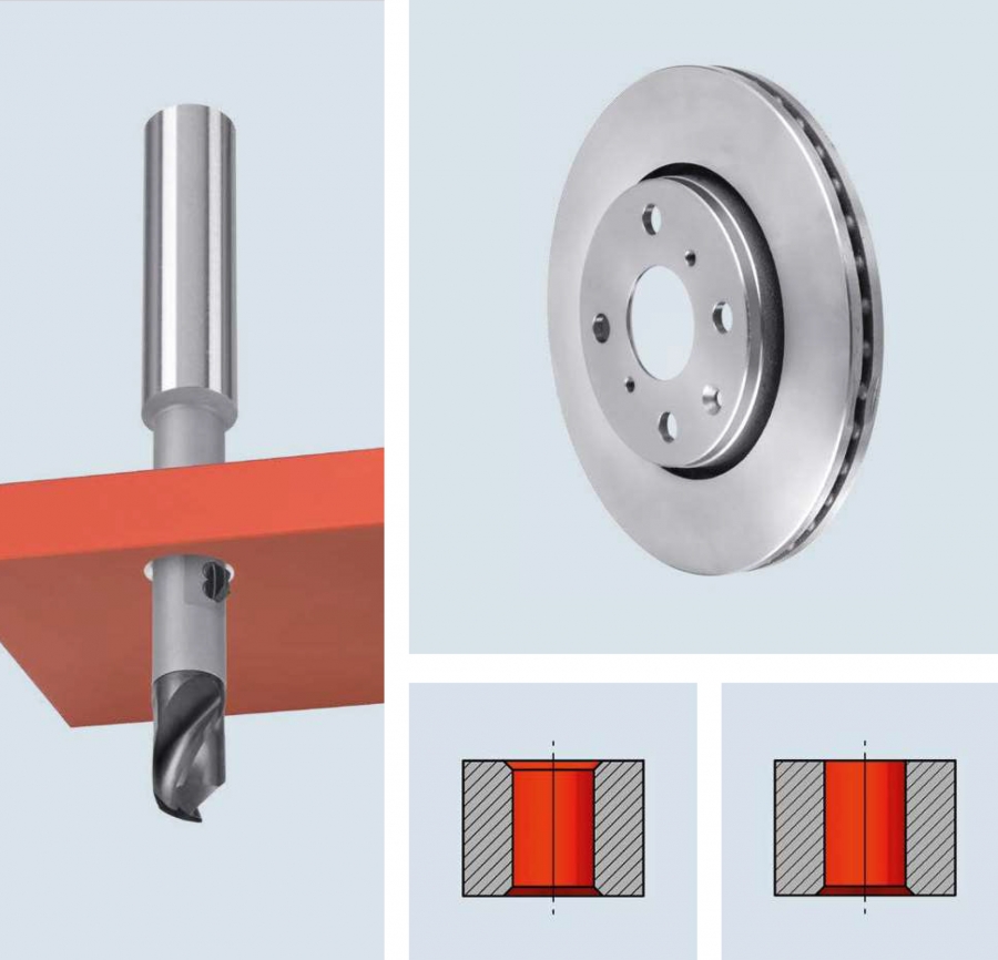 Herramienta combinada de taladrado y chaflanado