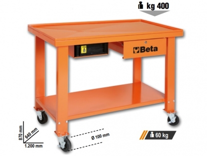 Banco móvil para trabajar sobre cambios/transmisiones con sistema de recuperación de líquidos