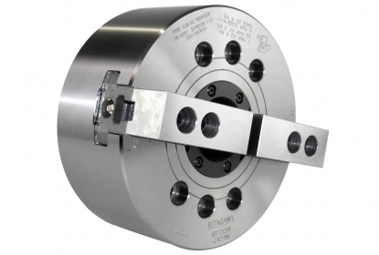 Plato automático de 2 garras de 210 mm con paso de barra de 52 mm