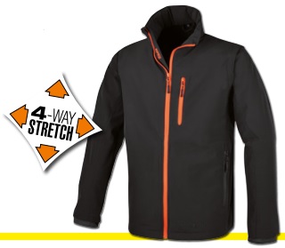 Chaqueta ligera de trabajo multibolsillos elastizada negra