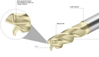 Fresas de MDI para el mecanizado de acero para trabajos en profundidad