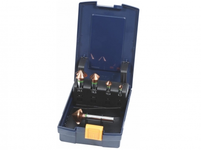 Juego de avellanadores cónicos de precisión con caja