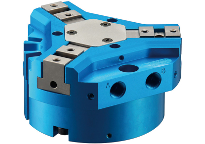 Pinza paralela neumática de tres mordazas duradera y de alta calidad 