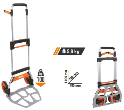 Carro portaherramientas plegable de aluminio