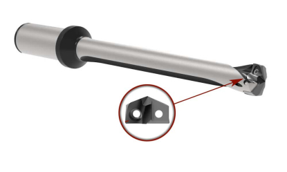 Broca con placa intercambiable que reduce los plazos de entrega, el tiempo de ciclo y el coste por agujero