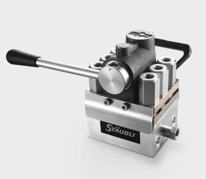 Placa multiacoplamiento para circuitos hidráulicos de alta presión RMP 49 de Stäubli