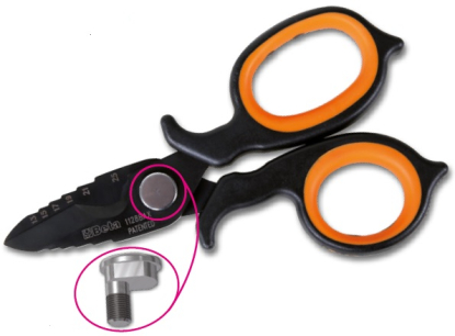 Tijeras de electricista de efecto doble, con perfiles de fresa de acero inoxidable forrado