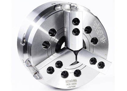 Plato automático contrapesado de 3 garras de 304 mm con contraplato y paso de barra de 78 mm