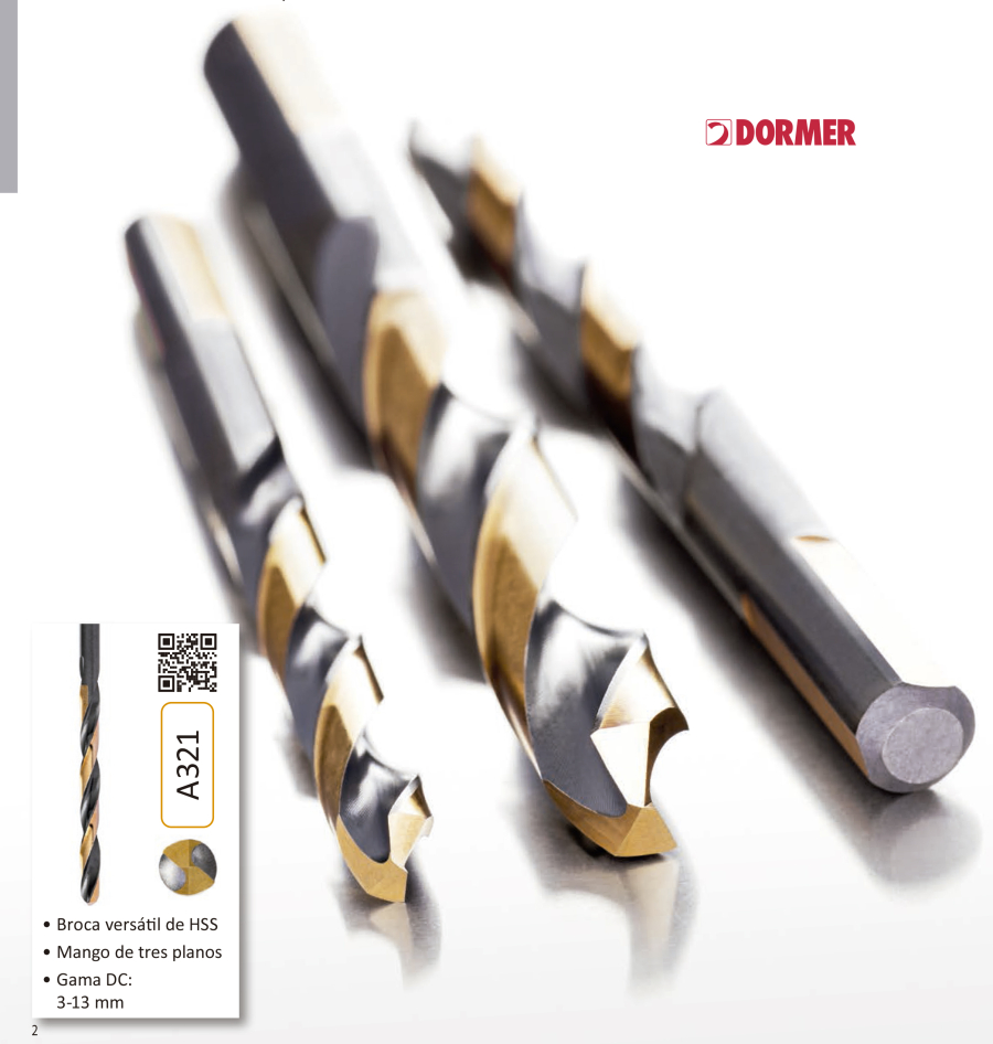 Broca de HSS con mango de tres planos