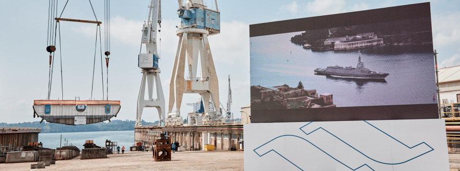 Navantia pone la quilla de la primera fragata F110 en el astillero de Ferrol