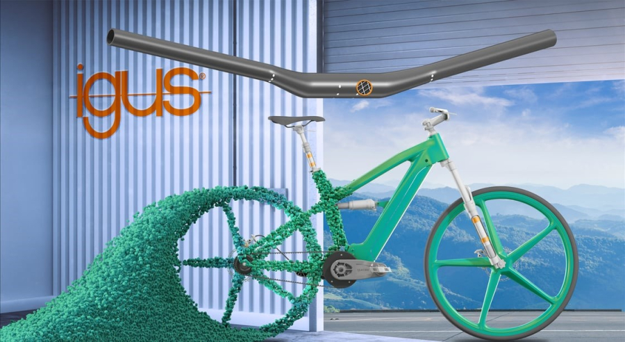 En Eurobike de 2023, igus presenta una gama de componentes elaborados total o parcialmente con materiales reciclados