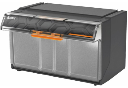 Caja basculante de plástico con dos paredes separadoras