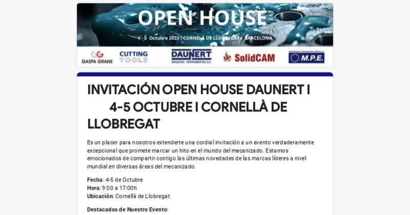 Las últimas novedades en mecanizado con Daunert y otros expertos del sector en su Open House “Innovación en Movimiento”