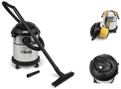 Aspirador de acero inoxidable de 20 l para polvo y agua