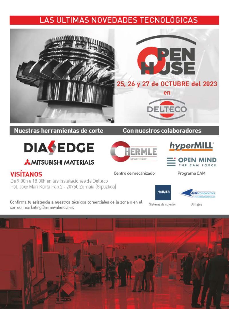 Mitsubishi Materials España participa en el Open House de Delteco en distintas aplicaciones en máquina Hermle