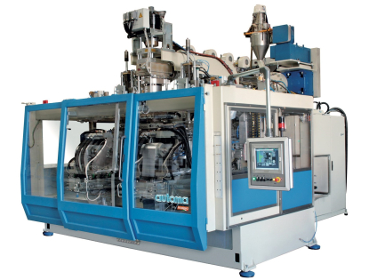 Máquina de moldeo por soplado y extrusión continua de 33 t para la fabricación de bidones apilables