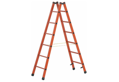 Escalera de tijera con peldaños de ascenso por los dos lados