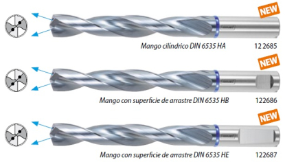 Broca de alto rendimiento de metal duro integral para aceros inoxidables y resistentes a ácidos
