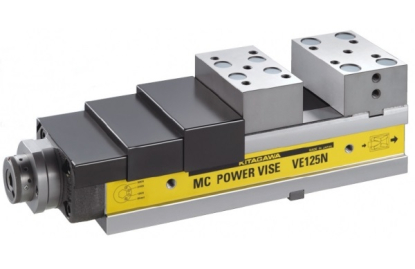 Mordaza de perfil bajo con fuerza de amarre ajustable con un recorrido de 128 mm
