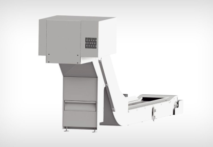 Transportador de cinta de placas articuladas para piezas láser, punzonadas y de chapa