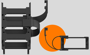 Clip a presión para un guiado simple por fuera de la cadena