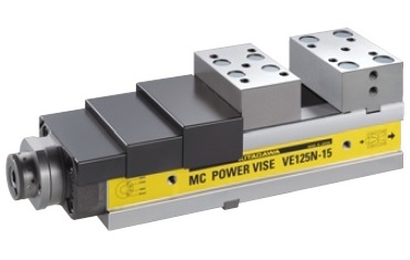 Mordaza con guía de centraje con un recorrido de la garra de 204 de mm