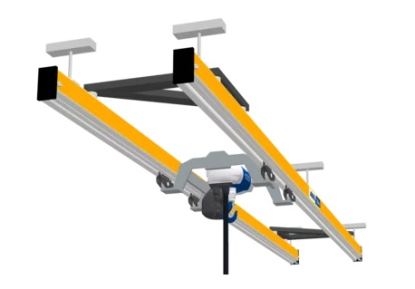 Línea birraíl para elevación y transporte de cargas