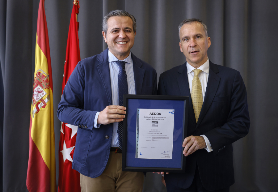 Aenor certifica el Sistema de Gestión de la Accesibilidad Universal de Metro de Madrid