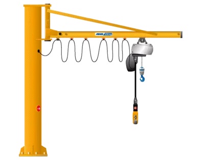 Grúa pluma de columna con una sujeción rápida y segura de las cargas