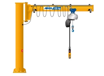 Grúa pluma de columna que permite alcanzar posiciones altas de gancho