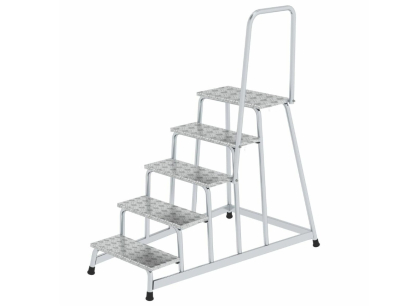 Plataforma de trabajo fija con barandilla y 5 escalones