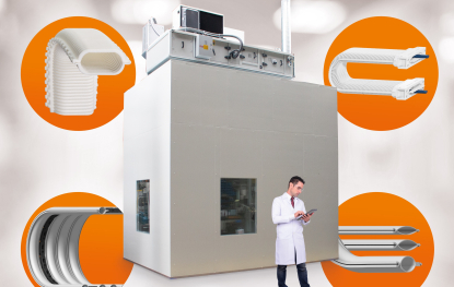 Componentes plásticos duraderos certificados para salas blancas