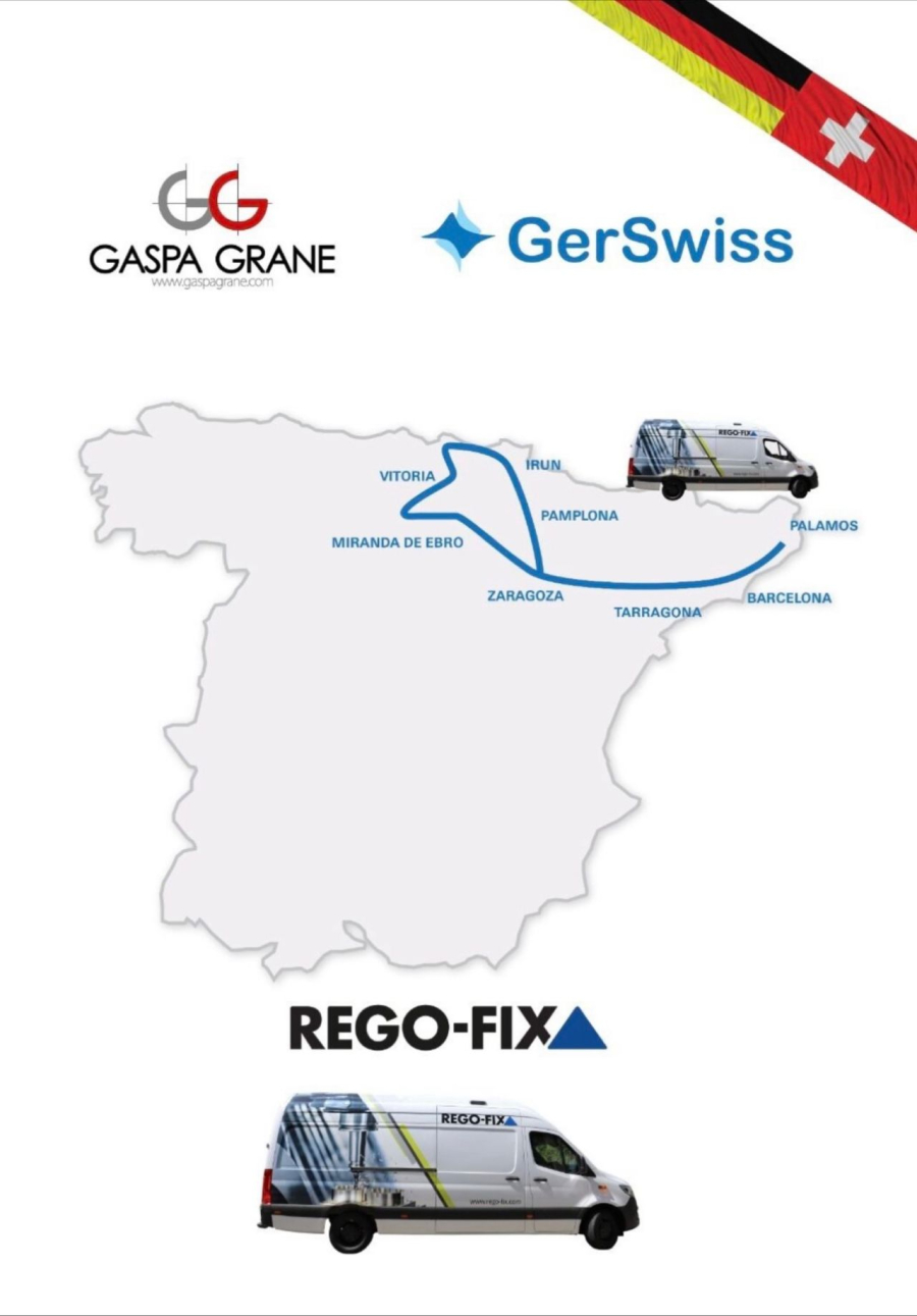 La furgoneta de REGO-FIX inicia su ruta por España