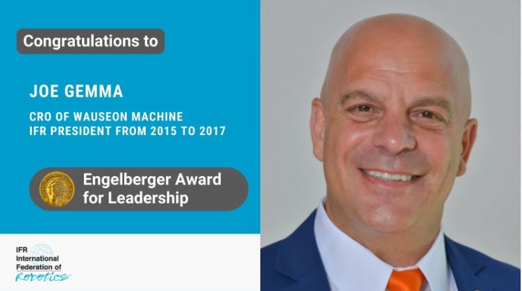 Joe Gemma, ex presidente de IFR, seleccionado como ganador del premio Engelberger