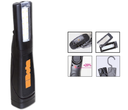 Lámpara recargable con LED de altísima luminosidad y batería de polímero de litio