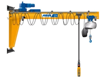 Grúa pluma mural con una capacidad de carga de hasta 5 t