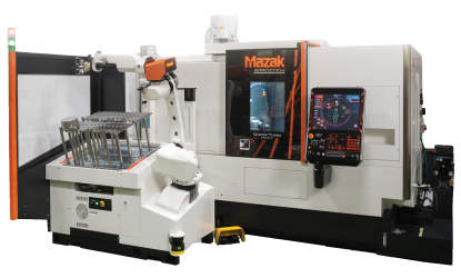 Robot Turn-Assist de RoboJob para torno Mazak
