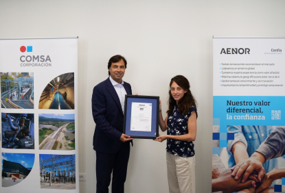 Aenor reconoce el compromiso con la sostenibilidad de la constructora COMSA
