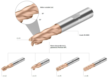 Gama de fresas de metal duro integral de aplicación universal