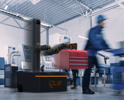Los robots móviles con tecnología de plásticos técnicos de igus ayudan a ahorrar costes