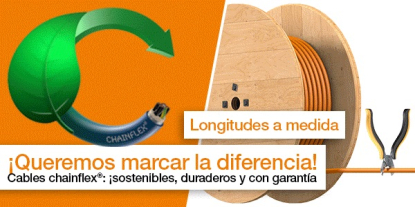 igus ofrece cables chainflex sostenibles, duraderos y con garantía