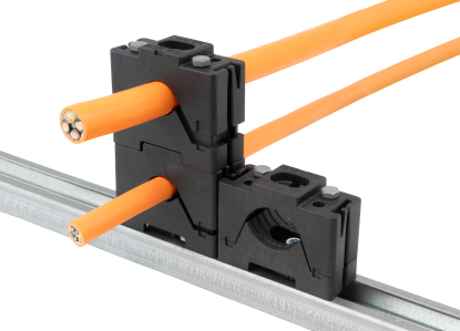 Abrazadera de cable modular apilable