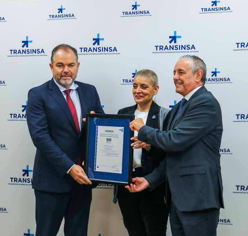 Transinsa, primera empresa española en obtener la certificación de Aenor en la norma ISO 45006 para el control y gestión de enfermedades infecciosas
