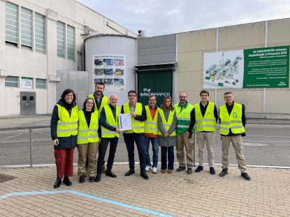 La fábrica de Saica Paper en Zaragoza obtiene el sello “De Residuos a Recursos: Zero a Vertedero”