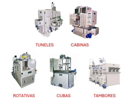 Túneles, cabinas, rotativas, cubas y tambores