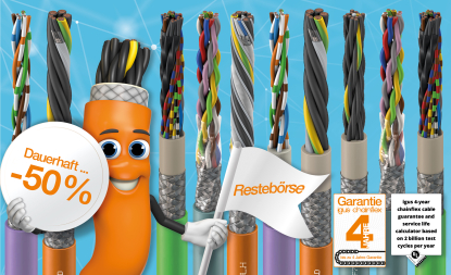 igus ofrece un stock residual de cables chainflex que permite adquirir tramos a mitad de precio