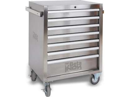 Cajonera móvil para heramientas con 7 cajones de acero inoxidable