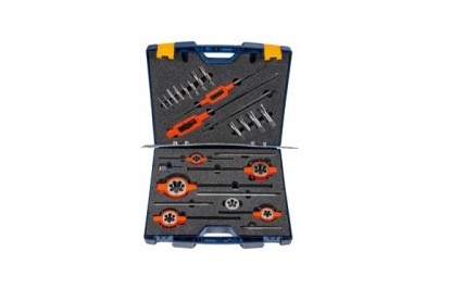 Juego de herramientas para cortar roscas de tubo en maletín de plástico