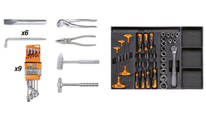 Surtido de 49 herramientas de acero inoxidable